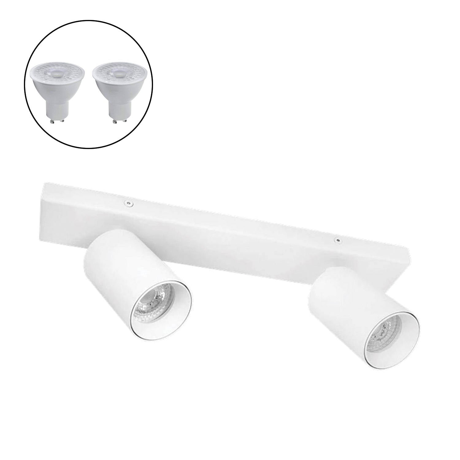 Foco Spotlight Blanco 2X Con Ampolleta 55W Gu 10 M Sku3002335Agc 3002335Agf