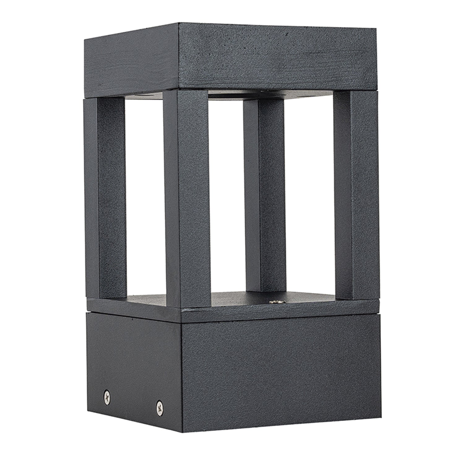 Aplique Piso Led Cuadrado Exterior 20Cm Negro 7W Calido Sku36079