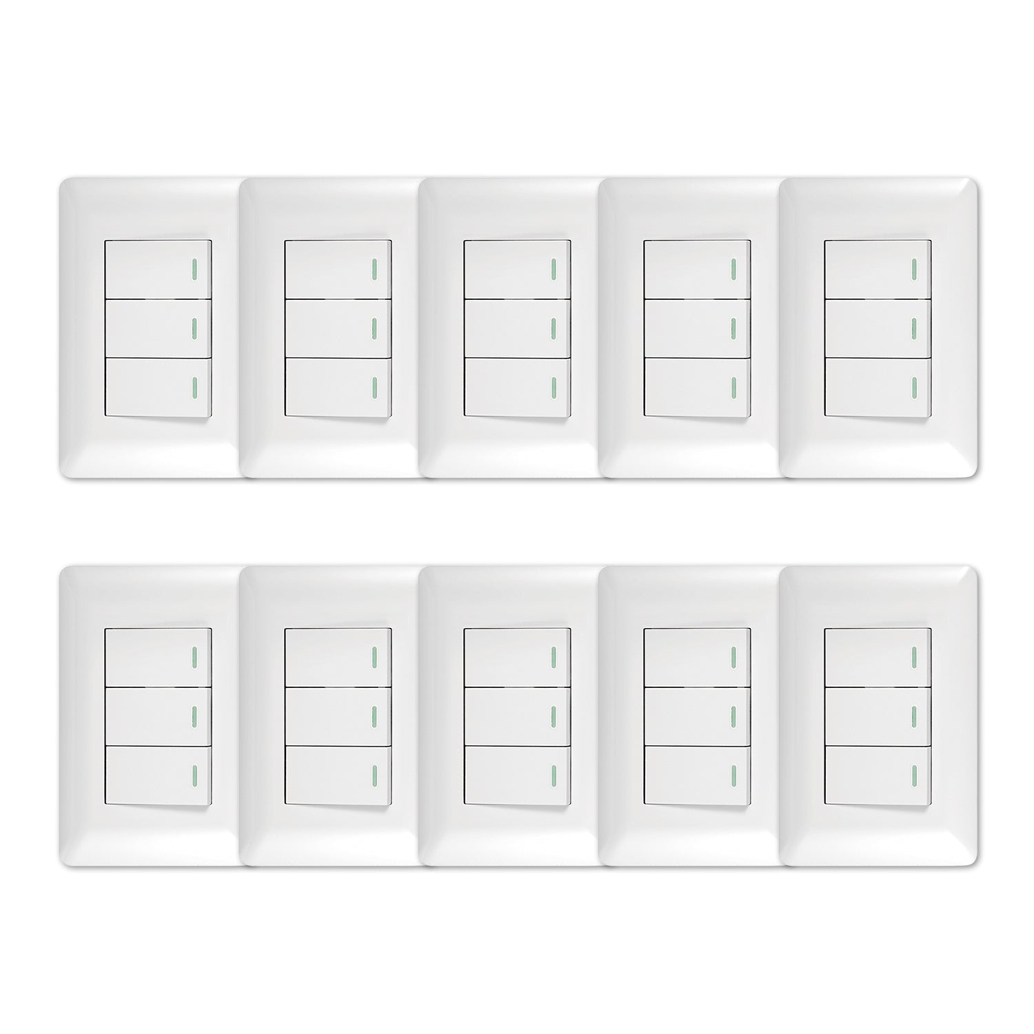 Pack 10 Interruptor Triple 9 12 10A 250V Blanco Sku36089 10