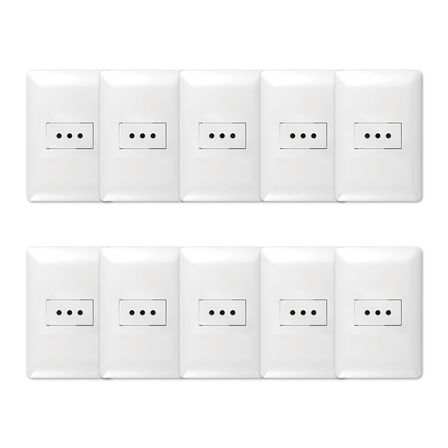 Pack 10 Tomacorriente Simple 10A 250V Blanco Sku36090 10