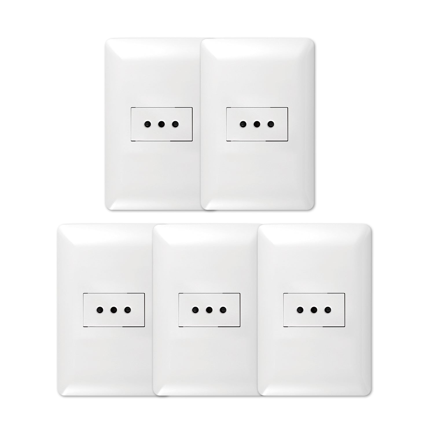 Pack 5 Tomacorriente Simple 10A 250V Blanco Sku36090 5