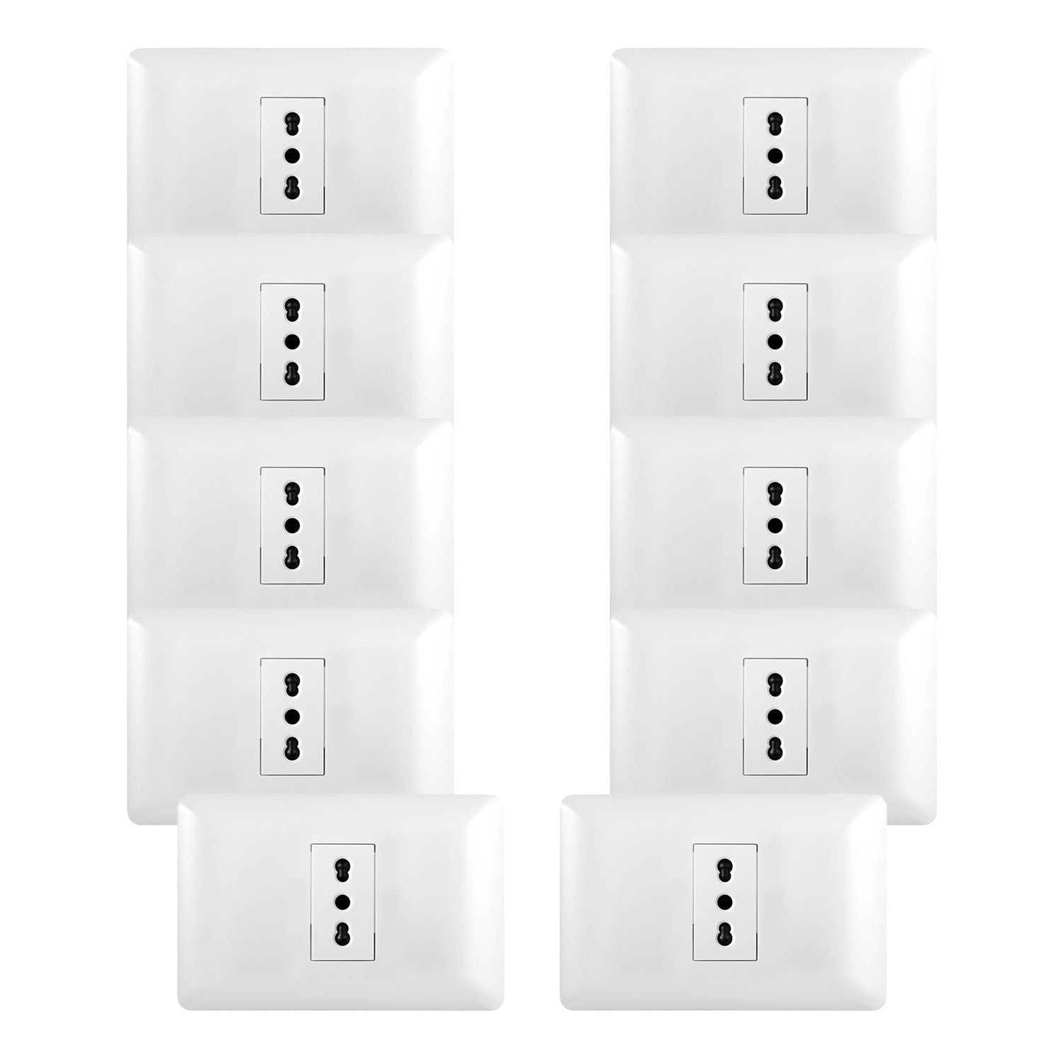Pack 10 Tomacorriente Simple 10 16A 250V Blanco Sku36096 10