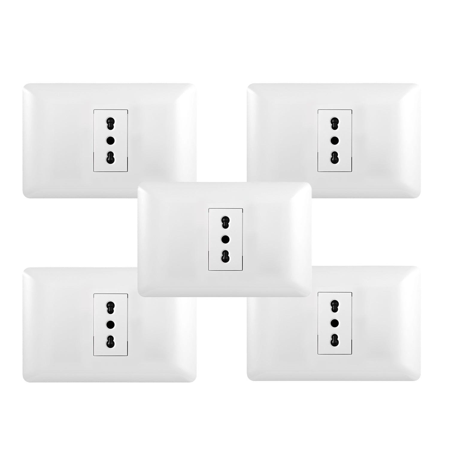 Pack 5 Tomacorriente Simple 10 16A 250V Blanco Sku36096 5