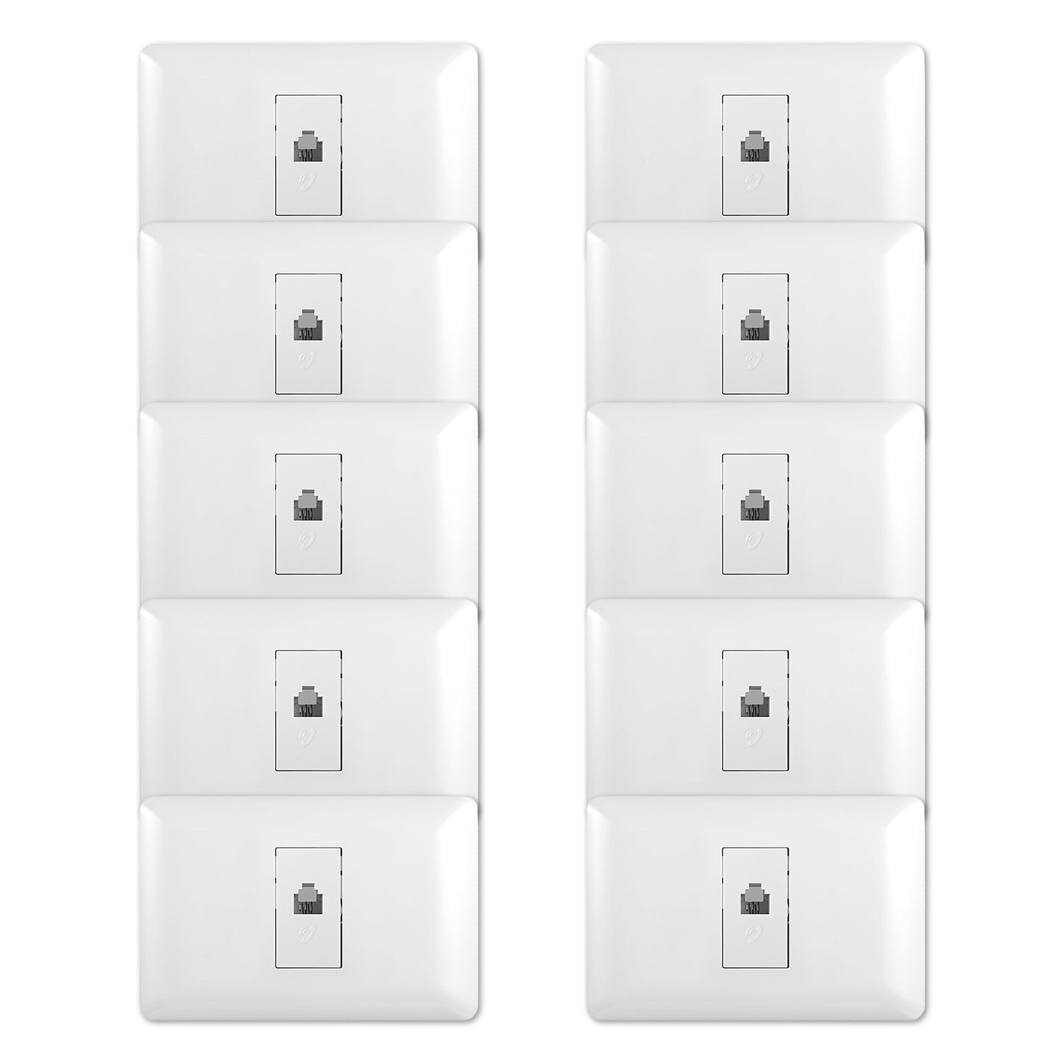 Pack 10 Toma Telefonica Rj11 Blanco Sku36102 10