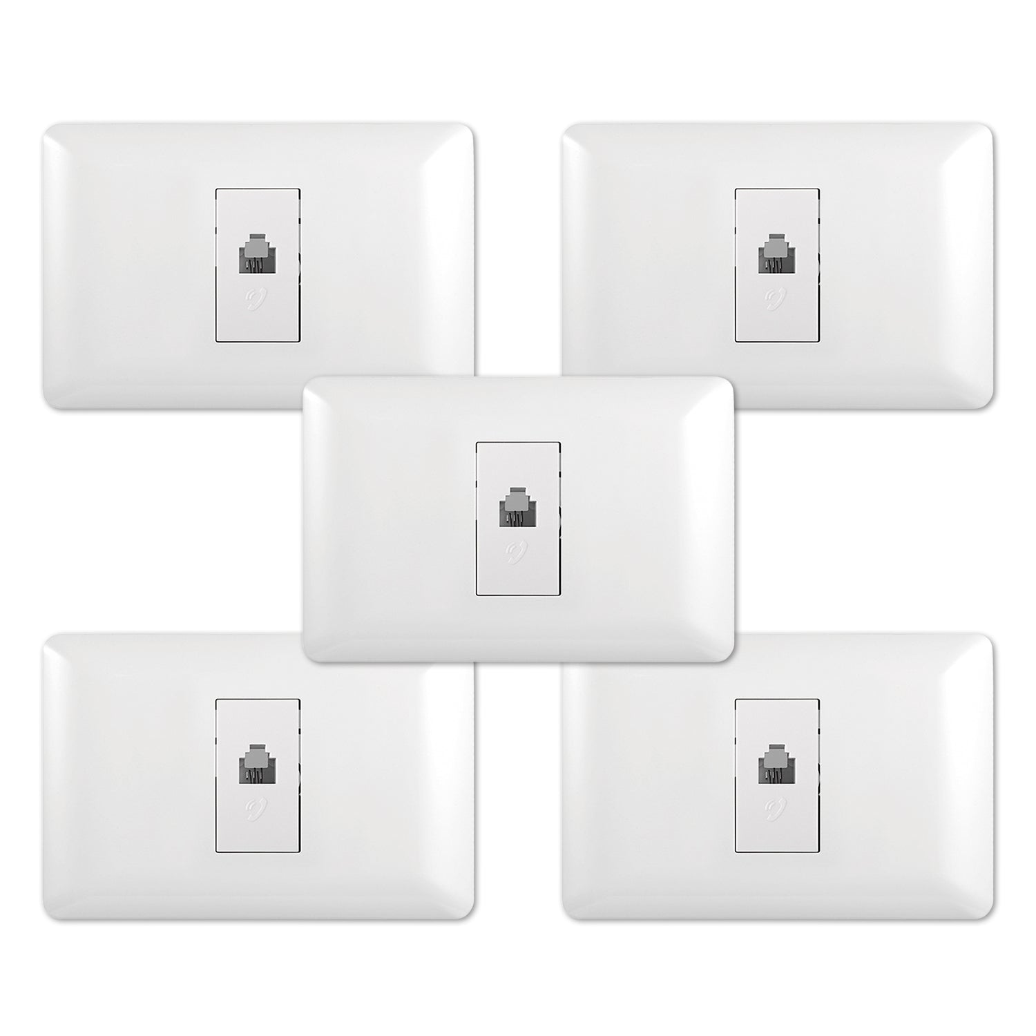 Pack 5 Toma Telefonica Rj11 Blanco Sku36102 5