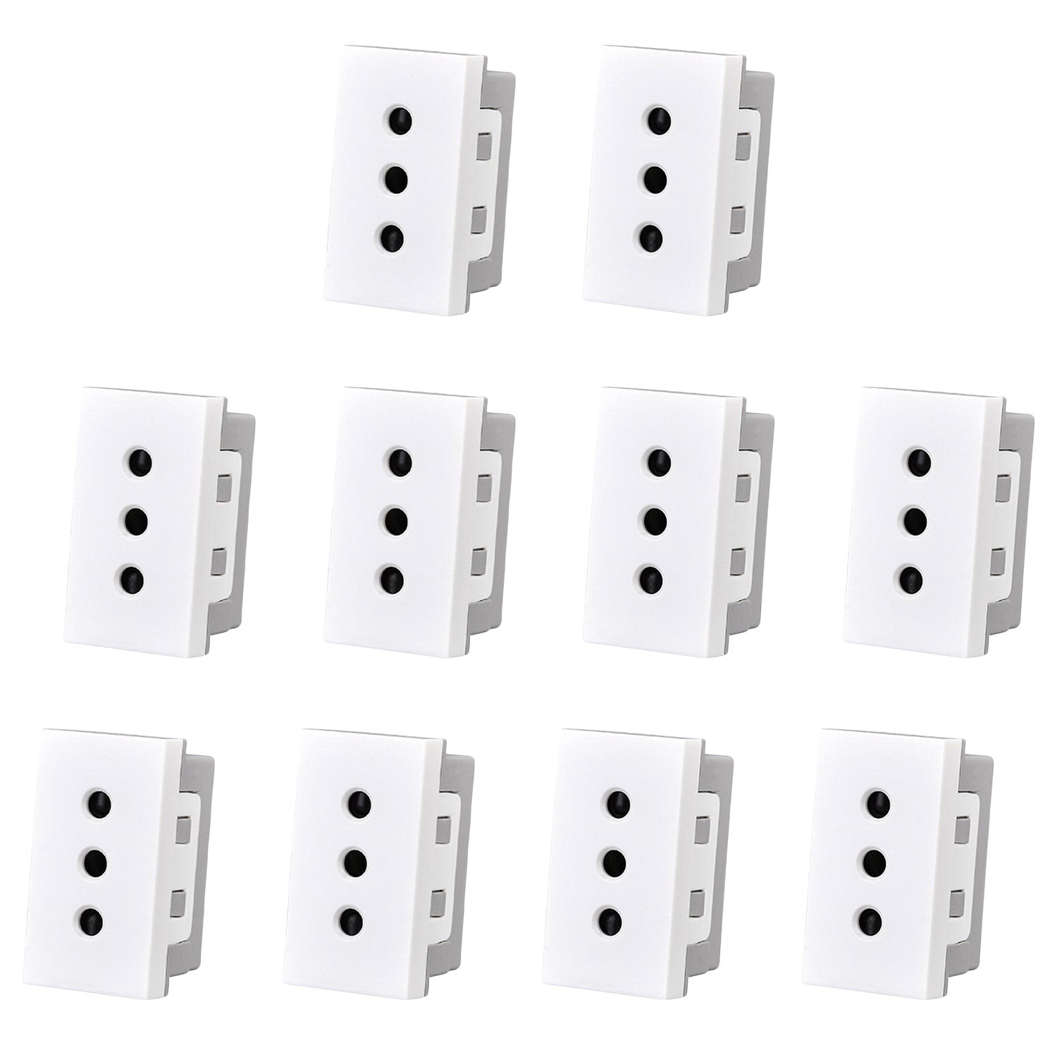 Pack 10 Modulo Tomacorriente 10A 250V Blanco Sku36108 10