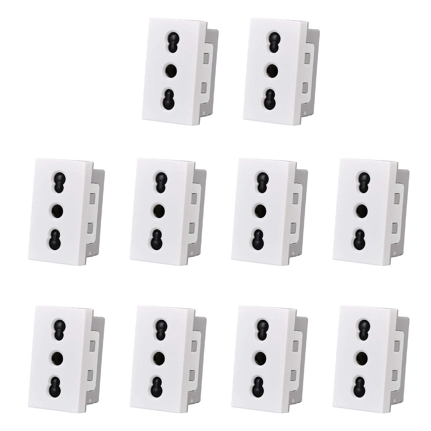 Pack 10 Modulo Tomacorriente 10 16A 250V Blanco Sku36109 10