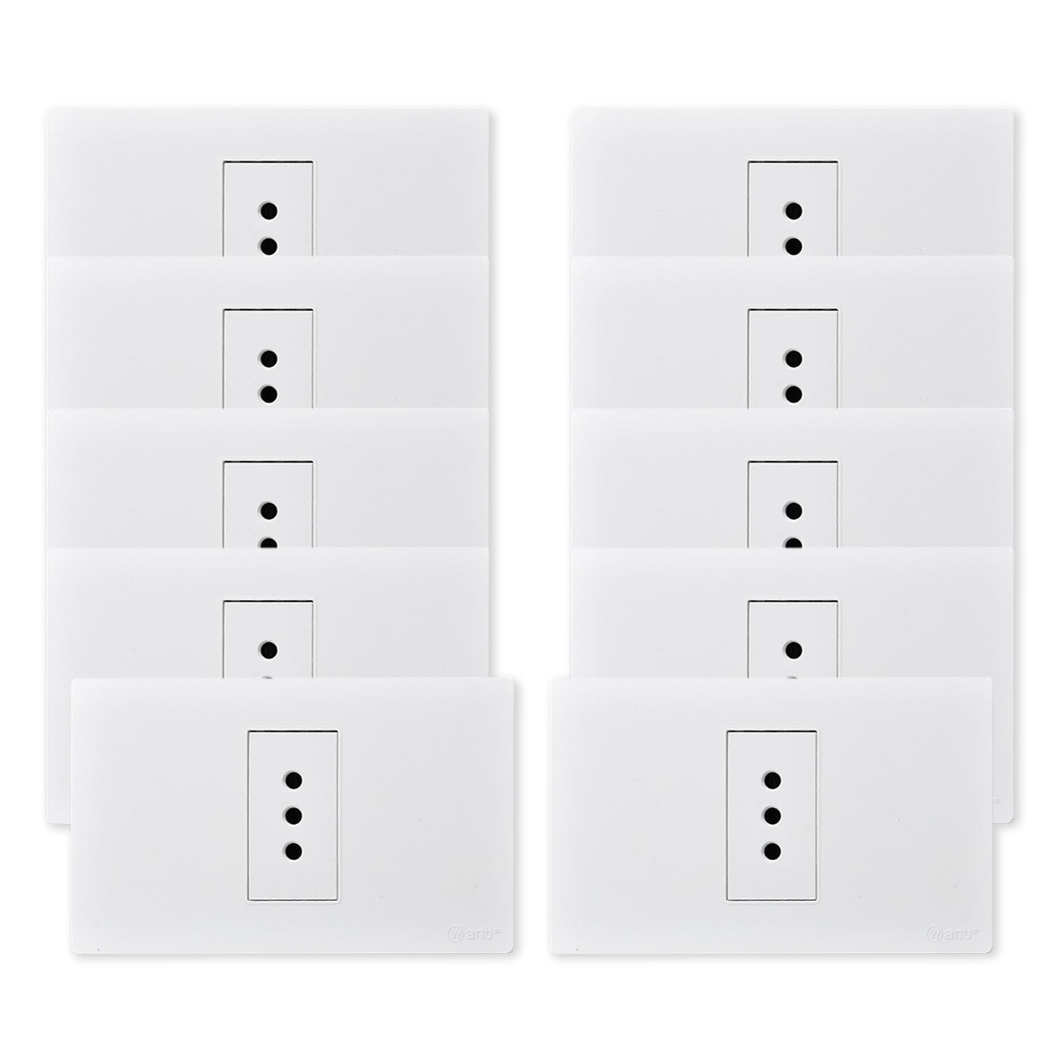 Pack 10 Tomacorriente Simple Metalico 10A