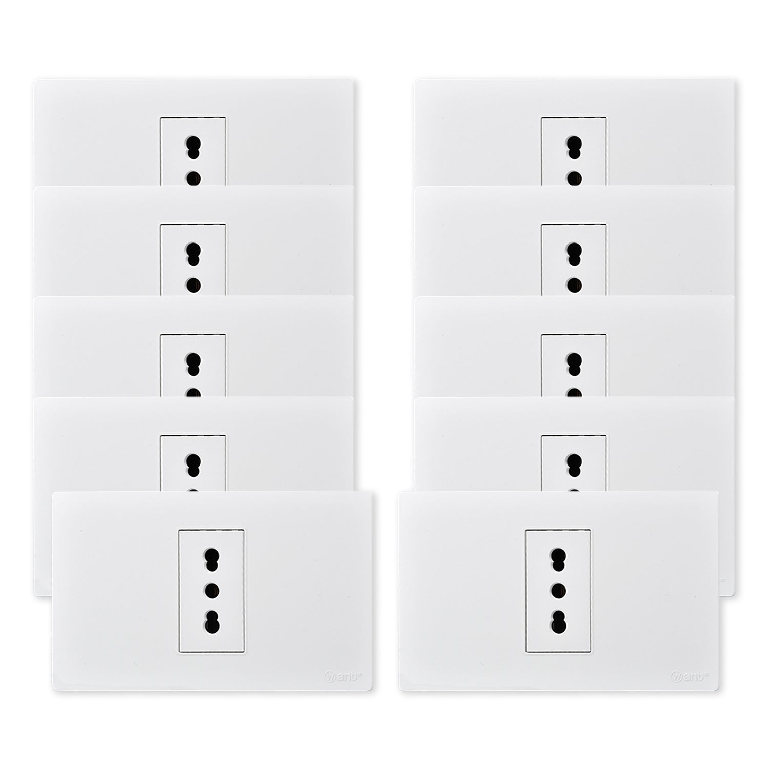 Pack 10 Tomacorriente Simple Metalico 16A