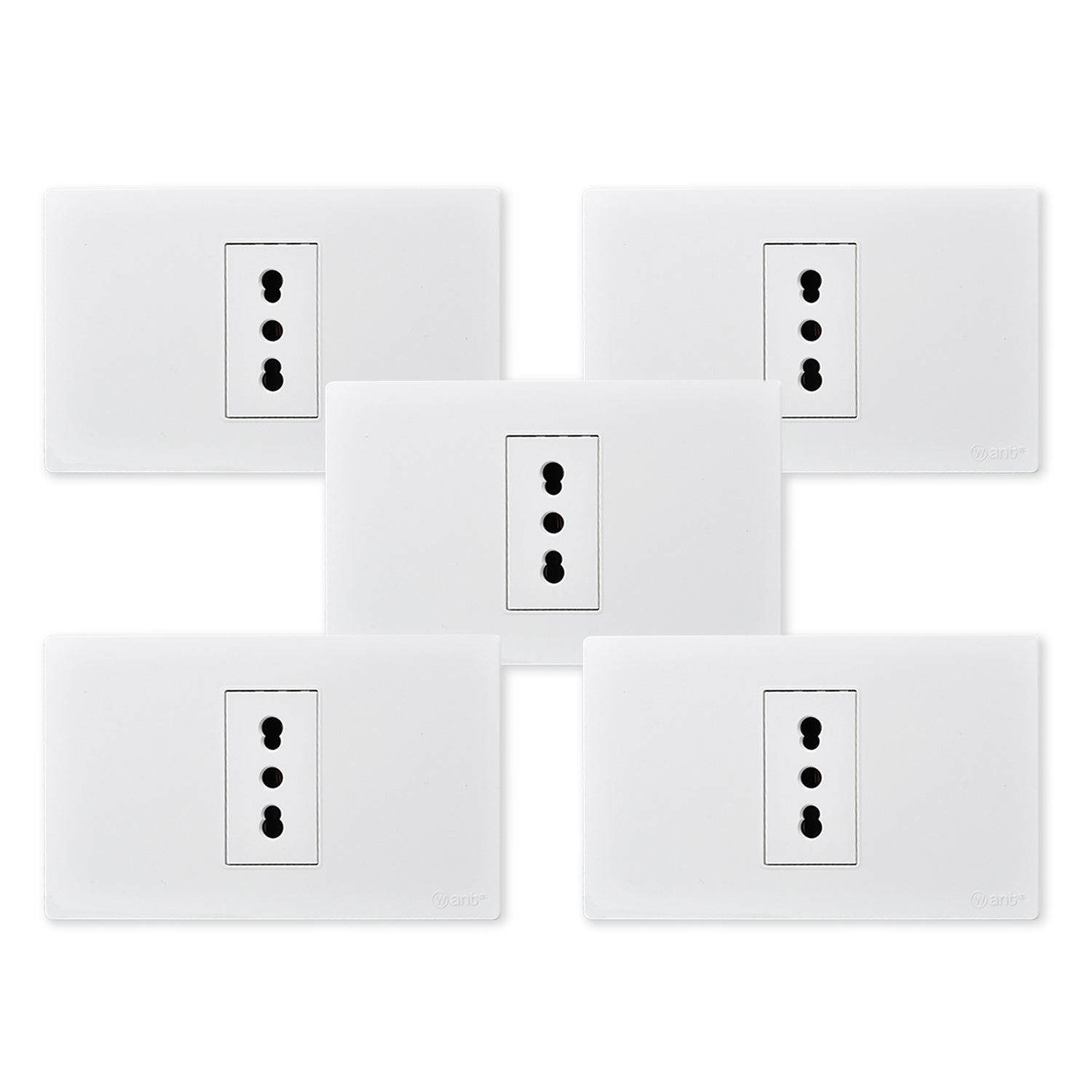 Pack 5 Tomacorriente Simple Metalico 16A