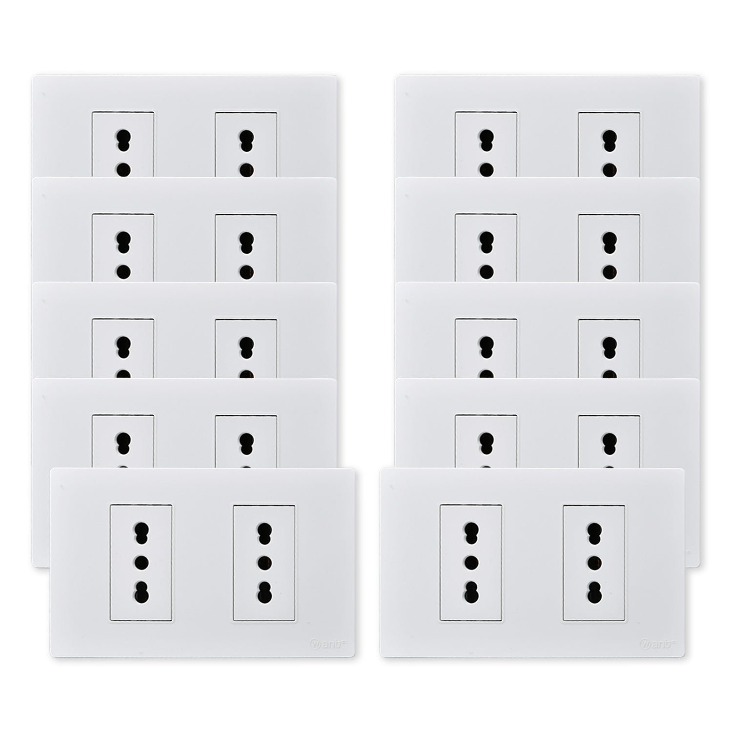 Pack 10 Tomacorriente Doble Metalico 16A