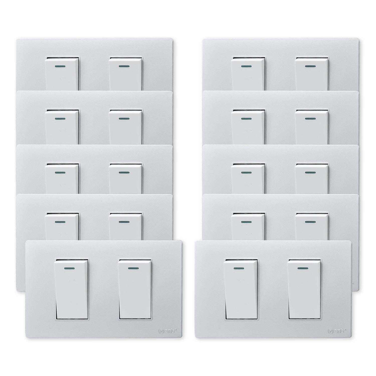 Pack 10 Interruptores Doble Metalico 9 24 16A