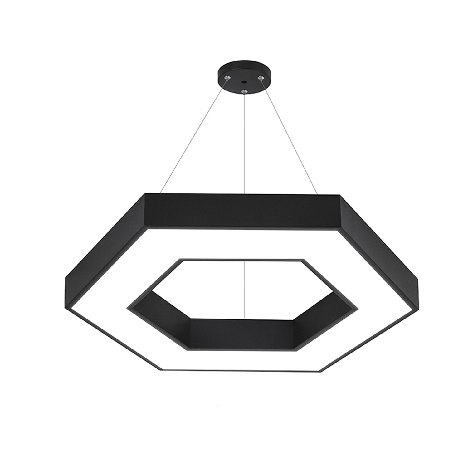 Lampara Colgante Hexagonal Negra 42W 60 Cms Cct