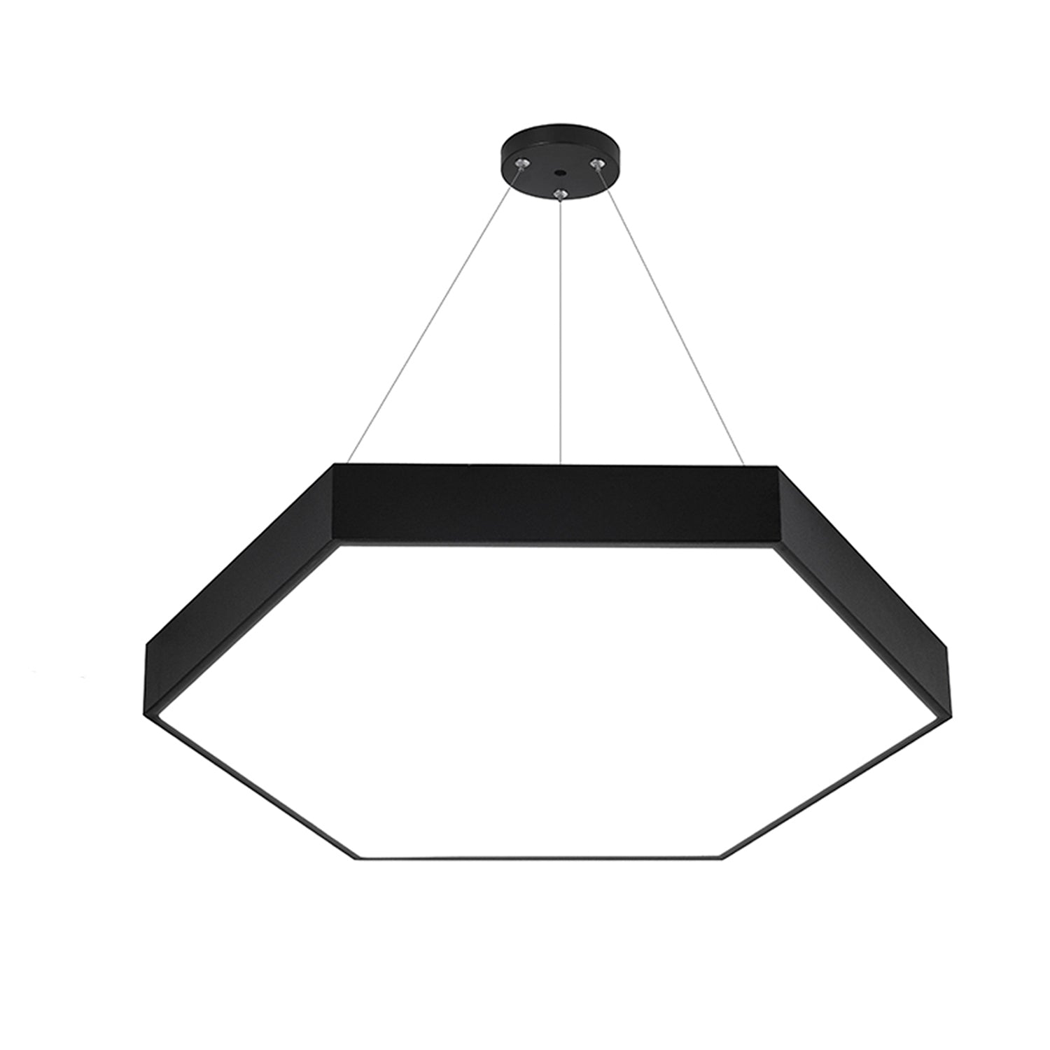 Lampara Colgante Hexagonal Negra 50W 60 Cms Cct