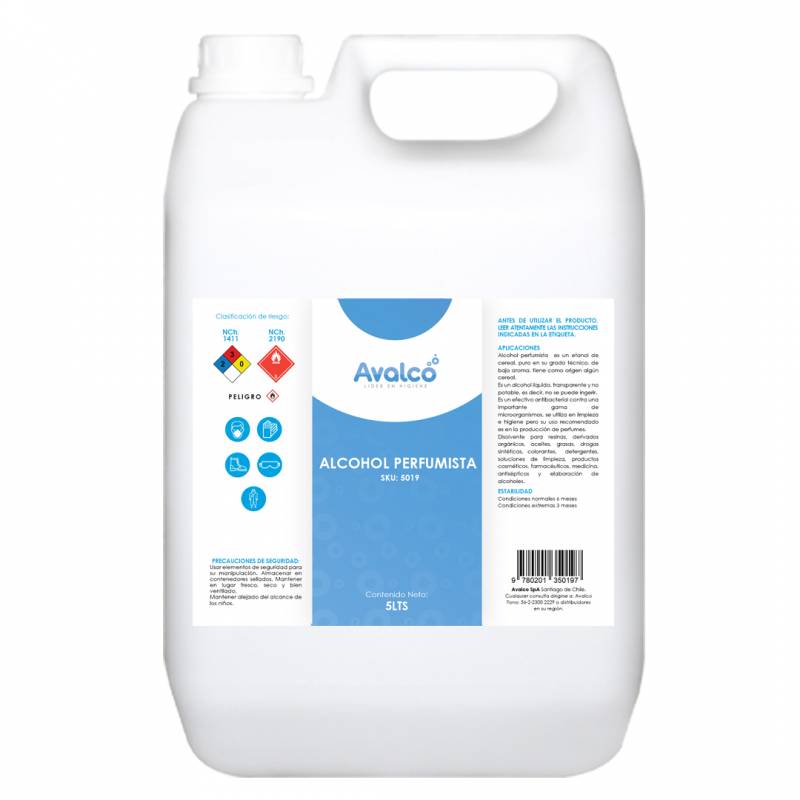 Alcohol Etanol Perfumista 5Lts