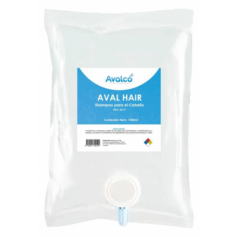 Shampoo Aval Hair En Bolsa De 1000 Ml Para Dispensador 2107