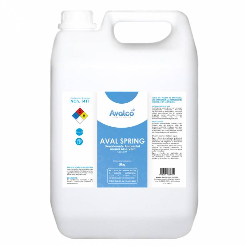 Desodorante Ambiental Aroma Aloe Vera Aval Spring 5 Lt