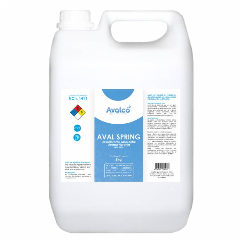 Desodorante Ambiental Aroma Naranja Aval Spring 5 Lt