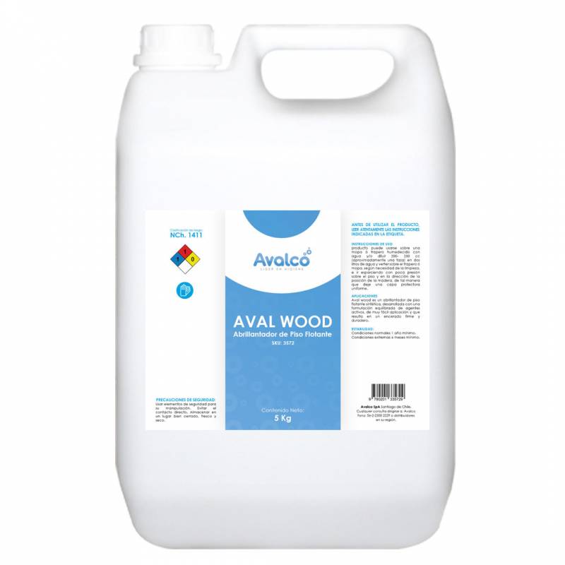 Abrillantador De Piso Flotante Aval Wood 5 Lts