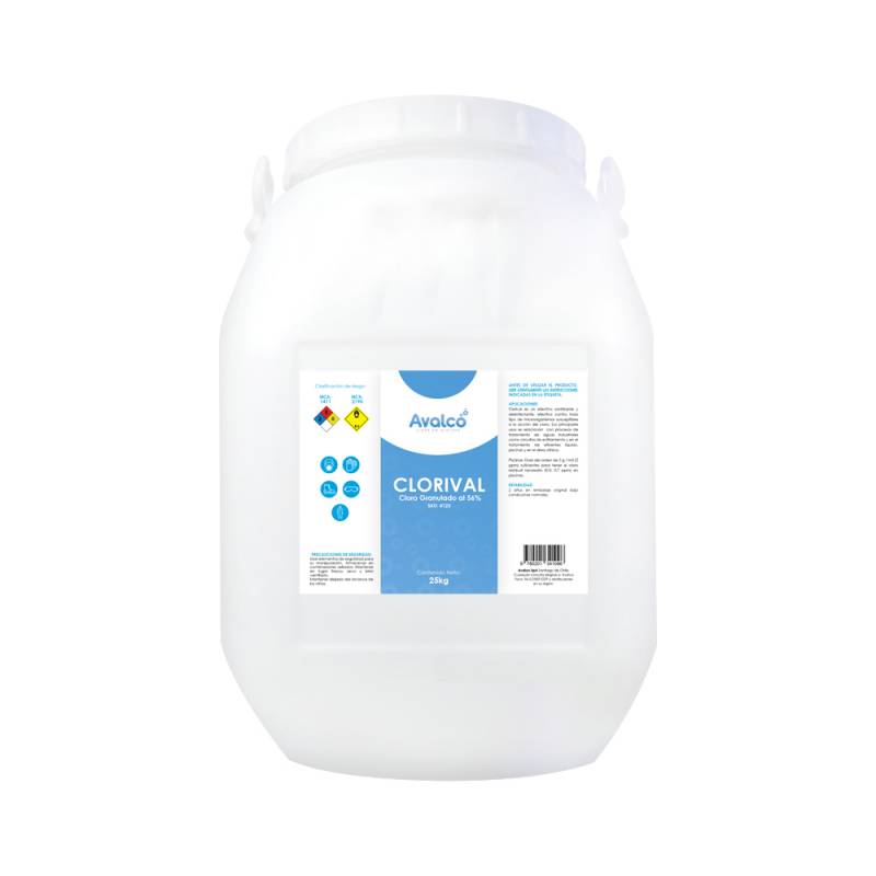 Clorival Cloro Granulado 56 Para Piscinas Cn 25 Kg