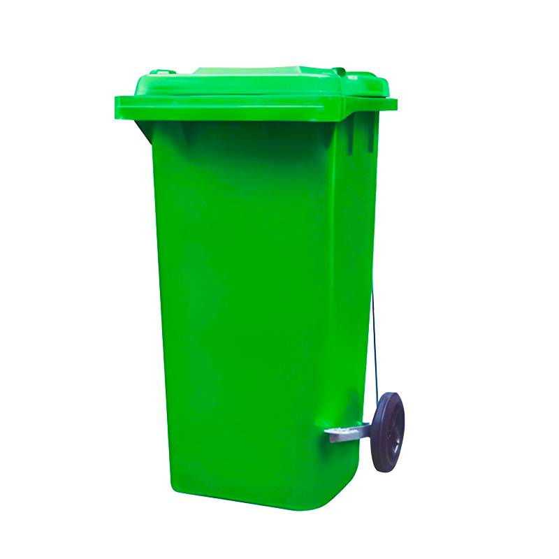 Contenedor De Basura Verde 120L Con Pedal