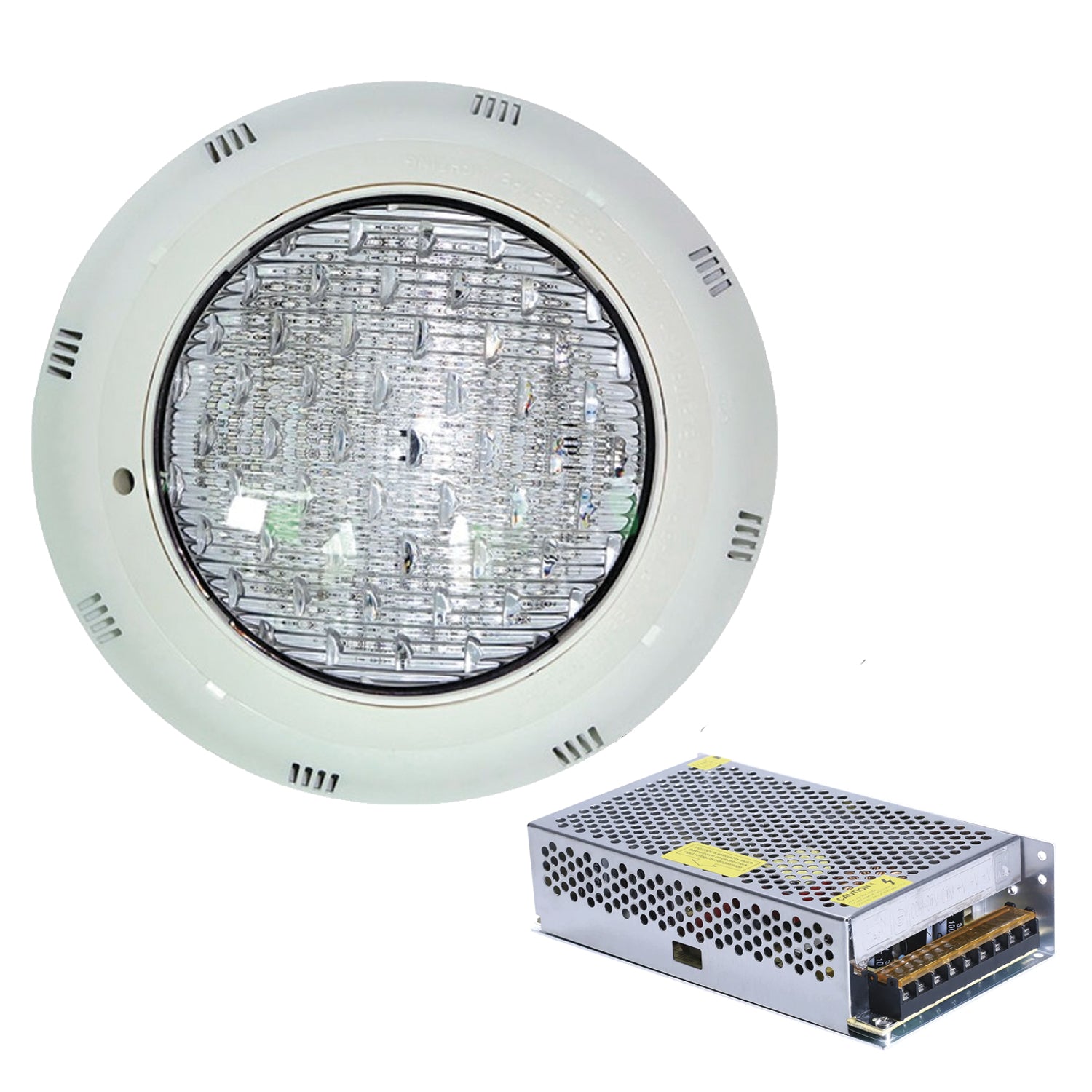 Foco Led Piscina Sumergible Frio 24W 12V Fuente De Poder 5Amp